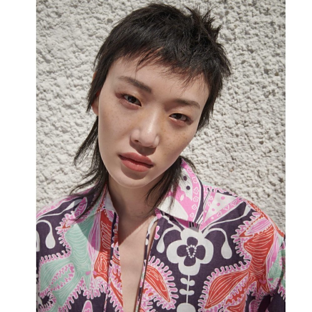 Zara Top and Pant Set XS Printed Linen Spain Groovy 70s 60s Boho Colorful Unique - Picture 12 of 16